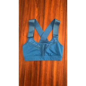 Alo Yoga Blue Elevate Sports Bra Crisscross Back Medium Support Size‎ XS